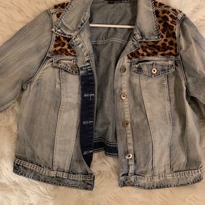 Cheetah denim jacket
